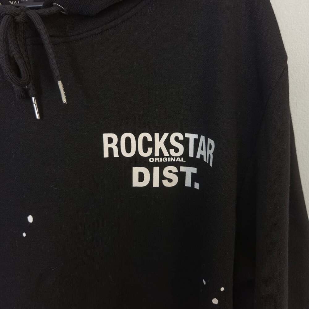 Rockstar Original Raffer Black Paint Splatter Graphic Hoodie XL - Picture 3 of 9